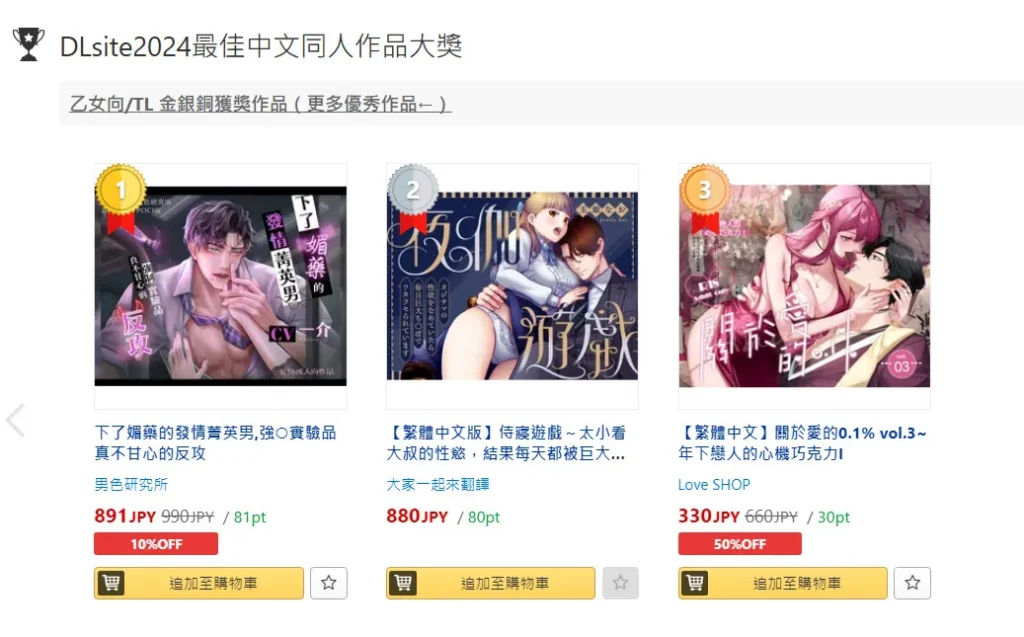 「DLsite2024最佳中文同人作品大獎」結果公布 全作品8折優惠券限時提供中 6 dlsiteawards2024result06
