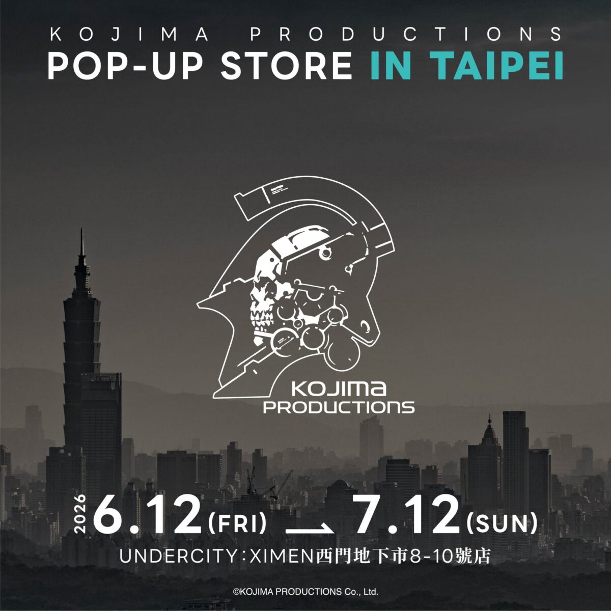 《死亡擱淺》主題快閃店「KOJIMA PRODUCTIONS POP-UP STORE IN TAIPEI」將於6月12日-7月12日在西門地下市開設 1 2026juneKOJIMAPRODUCTIONSPOPUPSTOREINTAIPEprologue01